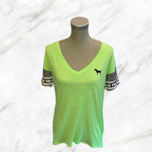 PINK Victoria's Secret Tops - 4/$30 🌺 VS Pink | Bright Neon Green Cozy T-Shirt